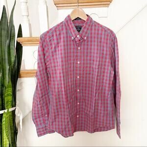 J. Crew NWT Red & Blue Gingham Untucked Flex Casual Shirt Size Medium